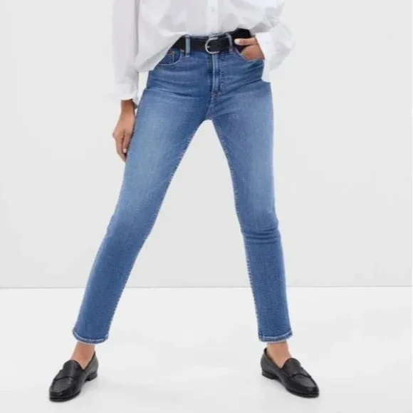 Gap Vintage Slim High Rise Straight Jeans Blue 6 - Picture 1 of 9